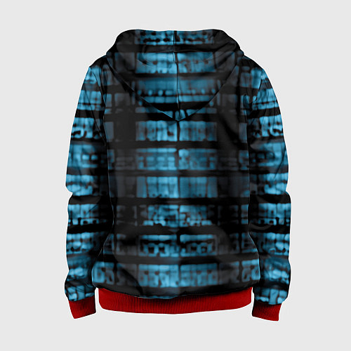 Детская толстовка на молнии Голубая абстракция / 3D-Красный – фото 2