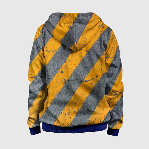 Детская толстовка на молнии Желтые полосы на бетоне / 3D-Синий – фото 2