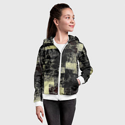 Толстовка на молнии детская Жёлтый абстракт, цвет: 3D-белый — фото 2