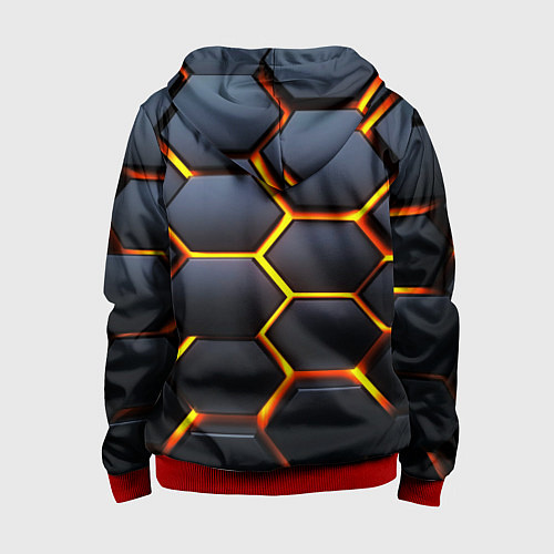 Детская толстовка на молнии Плиты брони / 3D-Красный – фото 2