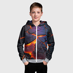 Толстовка на молнии детская Неоновая лава - течение, цвет: 3D-меланж — фото 2