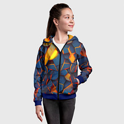 Толстовка на молнии детская Плитки со свечением, цвет: 3D-синий — фото 2