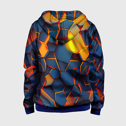 Детская толстовка на молнии Плитки со свечением / 3D-Синий – фото 2