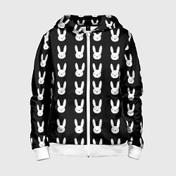 Детская толстовка на молнии Bunny pattern black