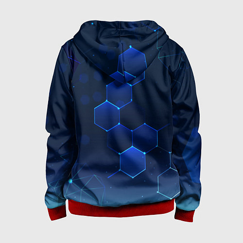 Детская толстовка на молнии Абстрактная сетка / 3D-Красный – фото 2