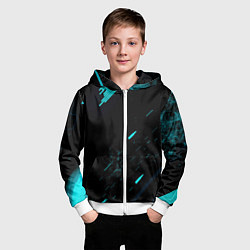 Толстовка на молнии детская Abstraction Line blue, цвет: 3D-белый — фото 2