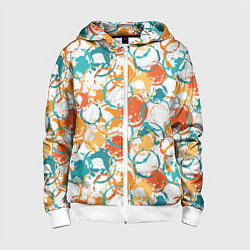 Детская толстовка на молнии Разноцветные пятна красок