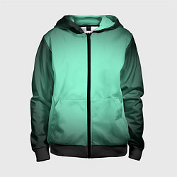 Толстовка на молнии детская Аквамариновый градиент, цвет: 3D-черный
