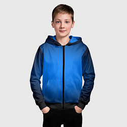 Толстовка на молнии детская Лазурный фон и черная виньетка, цвет: 3D-черный — фото 2