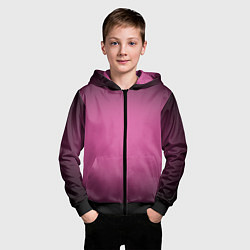 Толстовка на молнии детская Розовый фон с черной виньеткой, цвет: 3D-черный — фото 2