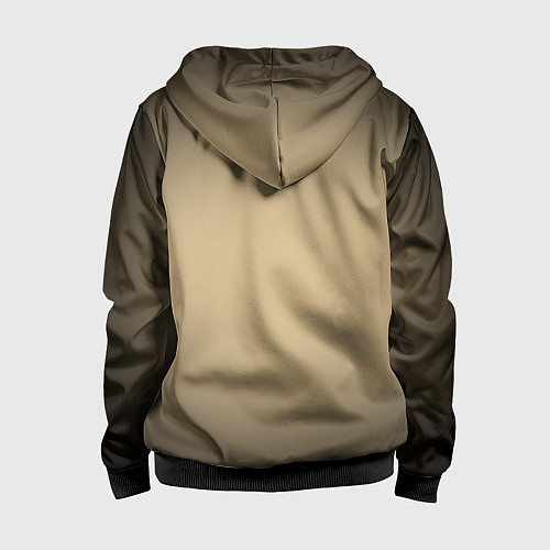 Детская толстовка на молнии Бежевый градиент / 3D-Черный – фото 2