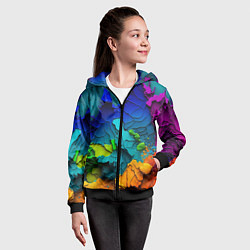 Толстовка на молнии детская Взрыв красок, цвет: 3D-черный — фото 2
