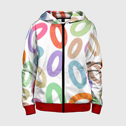 Детская толстовка на молнии Паттерн разноцветные овалы