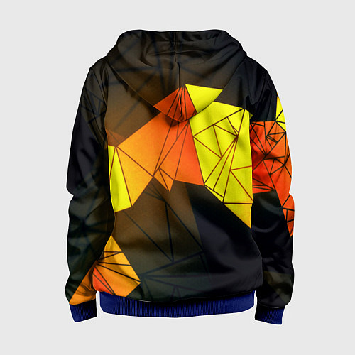 Детская толстовка на молнии Абстрактная геометрия фигур / 3D-Синий – фото 2