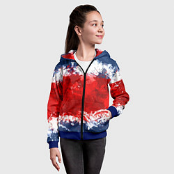 Толстовка на молнии детская Grunge strips colors, цвет: 3D-синий — фото 2