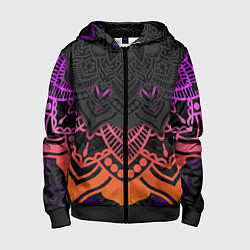 Толстовка на молнии детская Цветастый узор, цвет: 3D-черный