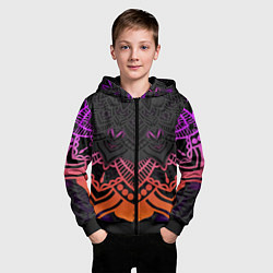 Толстовка на молнии детская Цветастый узор, цвет: 3D-черный — фото 2