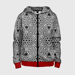 Детская толстовка на молнии Паттерн из чёрно-белого множества треугольников