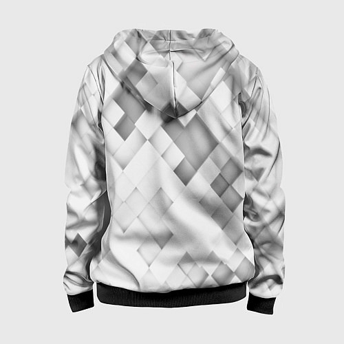 Детская толстовка на молнии Серые кубы на белом / 3D-Черный – фото 2