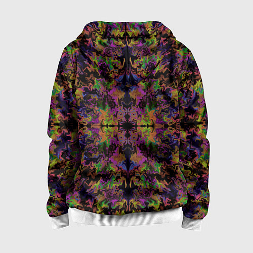 Детская толстовка на молнии Цветная психоделика / 3D-Белый – фото 2