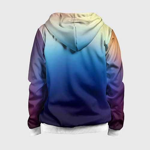 Детская толстовка на молнии Blue gradient colors / 3D-Белый – фото 2