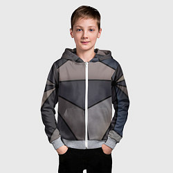 Толстовка на молнии детская Тёмный треугольный паттерн, цвет: 3D-меланж — фото 2