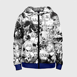 Толстовка на молнии детская Кацуки Бакуго - Моя геройская академия, цвет: 3D-синий