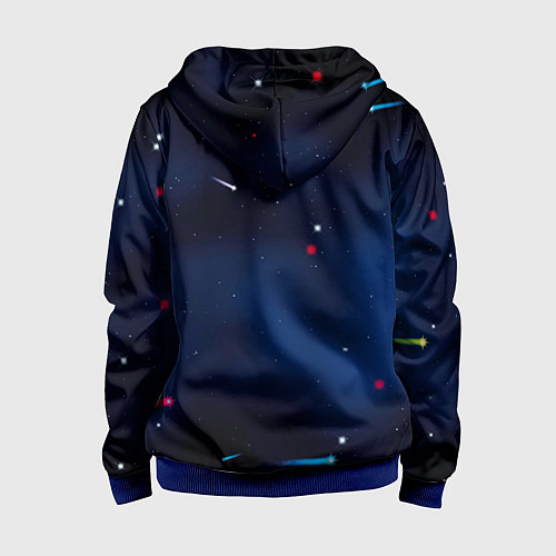 Детская толстовка на молнии Космос, планеты, ракета / 3D-Синий – фото 2