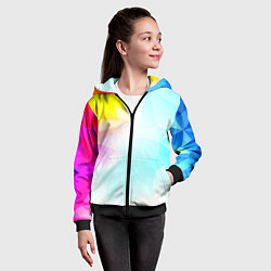 Толстовка на молнии детская Gradient colors geometry, цвет: 3D-черный — фото 2
