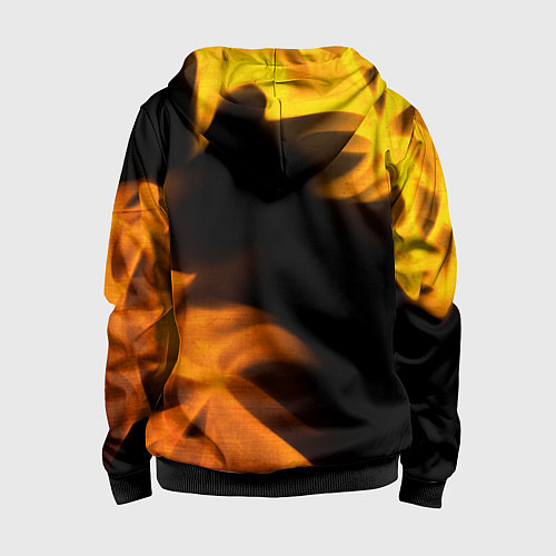 Детская толстовка на молнии Free Fire - gold gradient: надпись, символ / 3D-Черный – фото 2