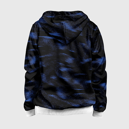 Детская толстовка на молнии Абстракция синего / 3D-Белый – фото 2