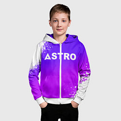 Толстовка на молнии детская Астро логотип, цвет: 3D-белый — фото 2
