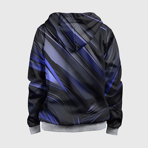 Детская толстовка на молнии Объемные черные и синие плиты / 3D-Меланж – фото 2