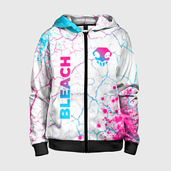 Детская толстовка на молнии Bleach neon gradient style: надпись, символ