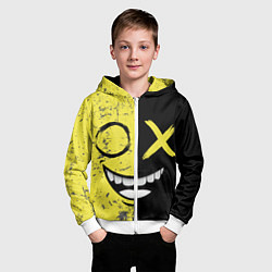 Толстовка на молнии детская Смайлик с улыбкой, цвет: 3D-белый — фото 2