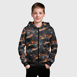 Толстовка на молнии детская Огненные волны - pattern, цвет: 3D-черный — фото 2