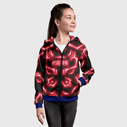 Толстовка на молнии детская Магическая битва светящиеся Знаки Сукуны, цвет: 3D-синий — фото 2