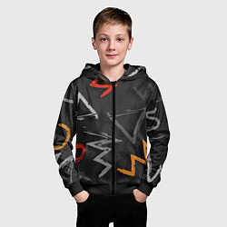 Толстовка на молнии детская Паттерн фигуры, цвет: 3D-черный — фото 2