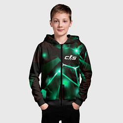 Толстовка на молнии детская Counter-Strike 2 разлом плит, цвет: 3D-черный — фото 2