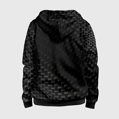 Детская толстовка на молнии Nissan карбоновый фон / 3D-Черный – фото 2