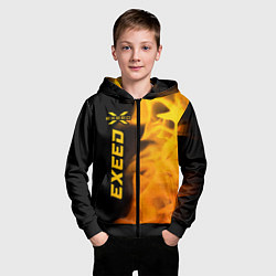 Толстовка на молнии детская Exeed - gold gradient: по-вертикали, цвет: 3D-черный — фото 2