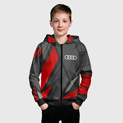 Толстовка на молнии детская Audi sports racing, цвет: 3D-черный — фото 2