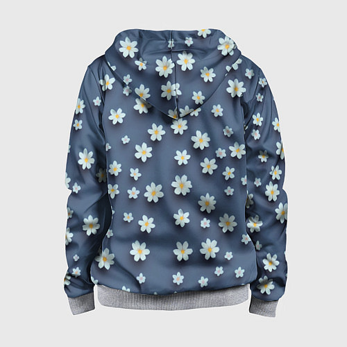 Детская толстовка на молнии Ромашки объемные / 3D-Меланж – фото 2