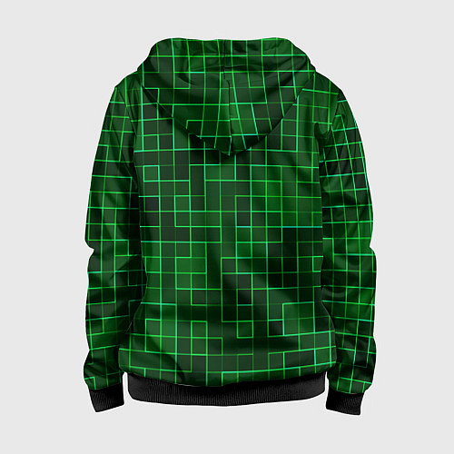 Детская толстовка на молнии Тетрис узор / 3D-Черный – фото 2