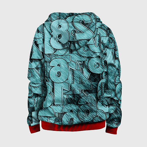 Детская толстовка на молнии Числа / 3D-Красный – фото 2