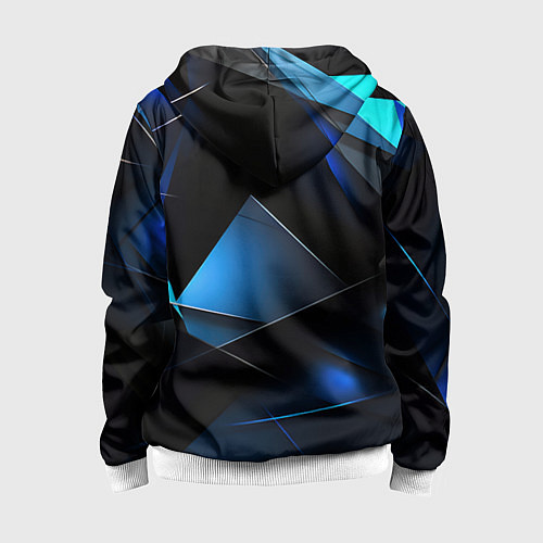 Детская толстовка на молнии Blue black texture / 3D-Белый – фото 2