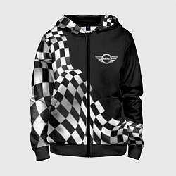 Толстовка на молнии детская Mini racing flag, цвет: 3D-черный