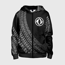 Толстовка на молнии детская Dongfeng tire tracks, цвет: 3D-черный