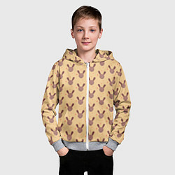 Толстовка на молнии детская Паттерн милые кролики, цвет: 3D-меланж — фото 2