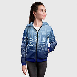 Толстовка на молнии детская Мир словесных пазлов, цвет: 3D-синий — фото 2